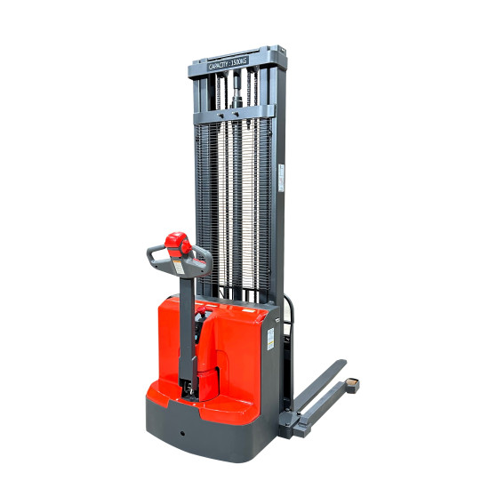 Full Powered drive Electric pallet Stacker straddle 1500 kg (3300 lbs) Lift 138"