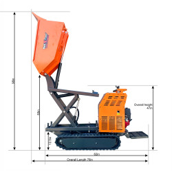 Mexx Power Honda GX270 Full Hydraulic Track Dumper Loader Wheelbarrow 500Kg Hydraulic Scissor Lift Dump Function