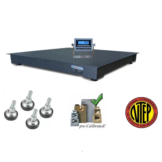 48 x 48 Floor Scale with Thermal Printer 10,000 lb x 1 lb 4x4