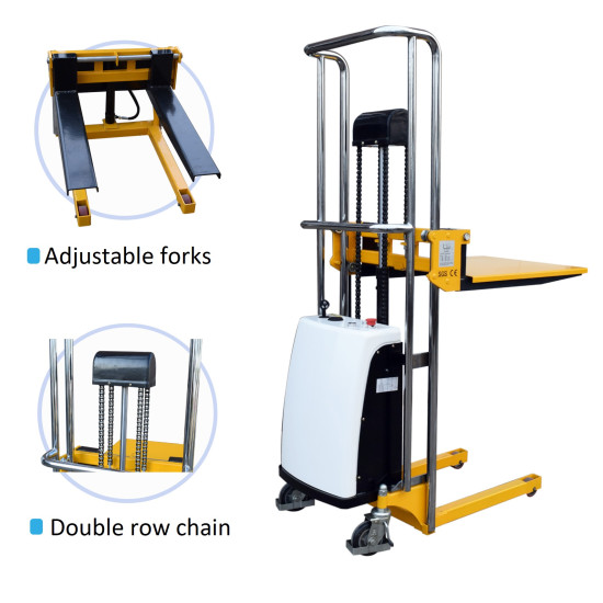 Semi Electric Pallet Stacker Platform lift  height 67" inch 880 Lb. Capacity