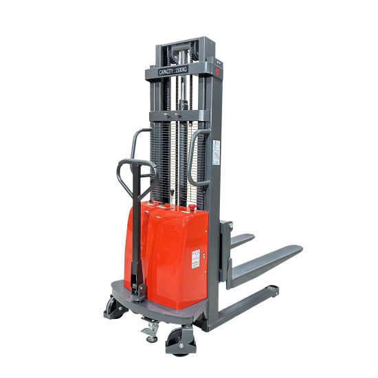 Semi Electric Pallet Stacker 1500 kg (3300 lbs) 98" Lift 